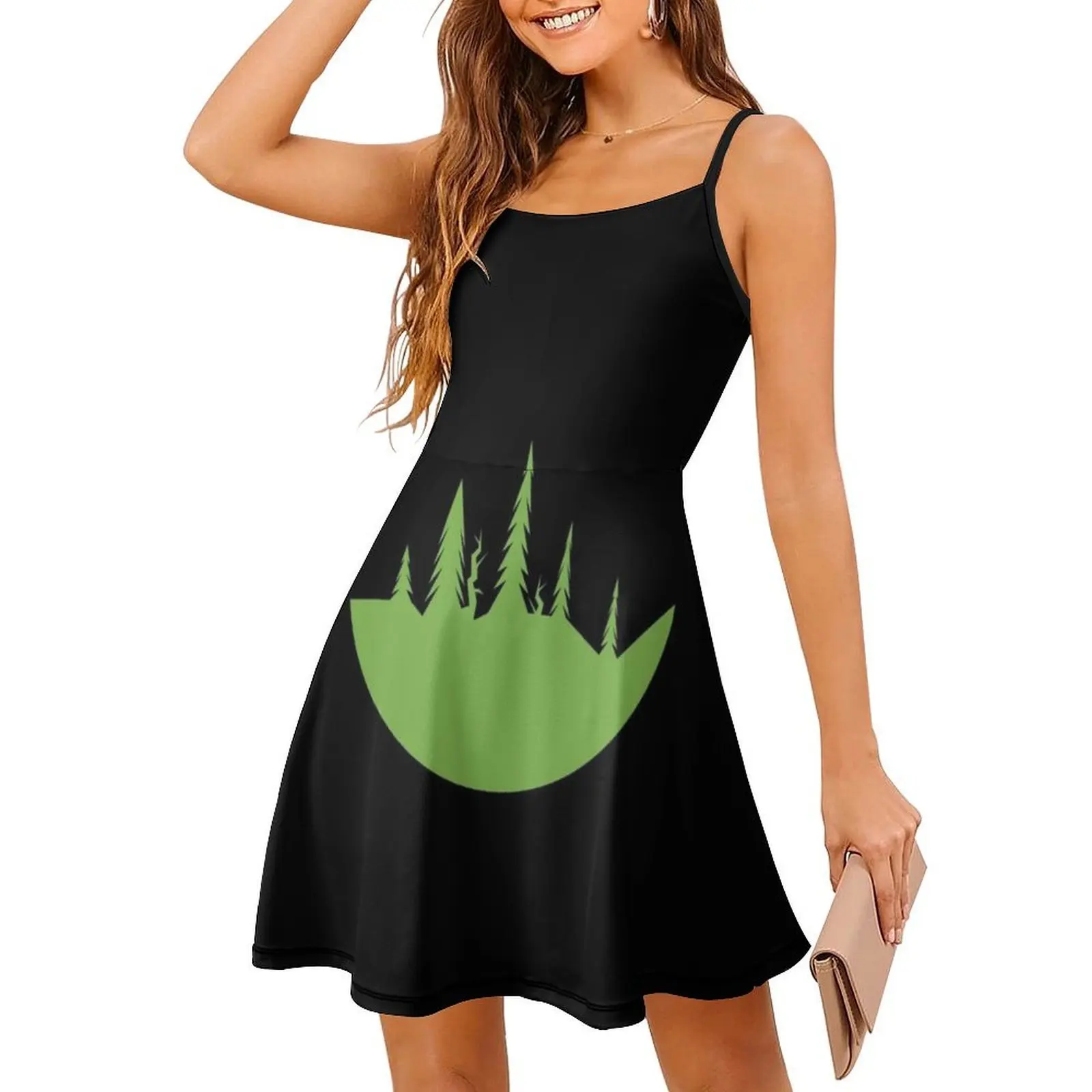 Яркое платье с лесной рыбной миской ii и вырезом в форме сердца - Фотография_3