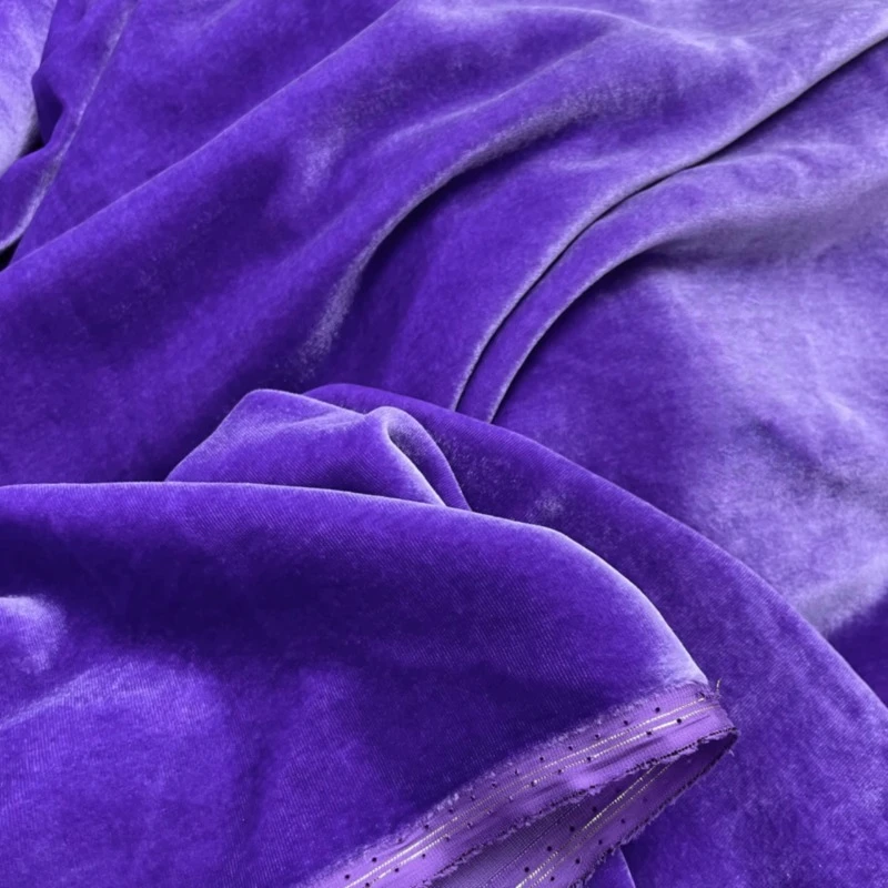 Фиолетовая бархатная ткань шириной 140 см - Фотография_6