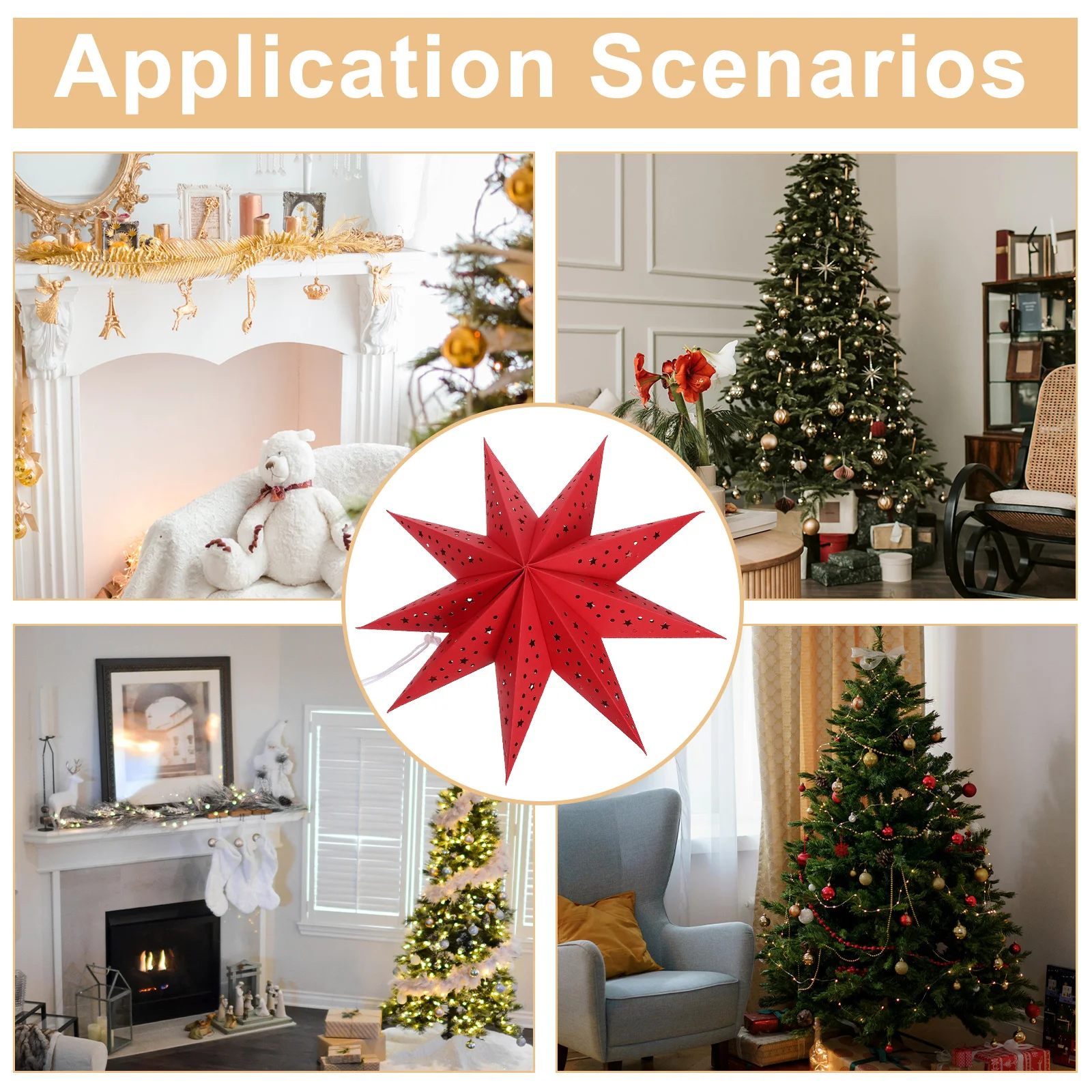 3d-подсветка, 9-точечные бумажные фонарики со звездами - Фотография_5