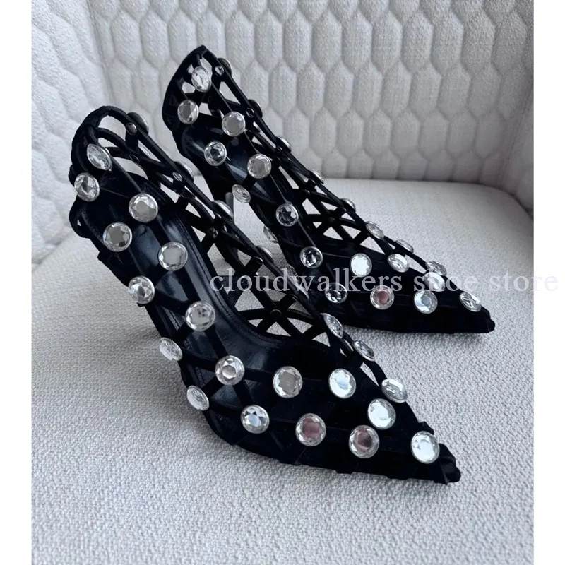 Новые дышащие сандалии с полыми кристаллами и драгоценными камнями