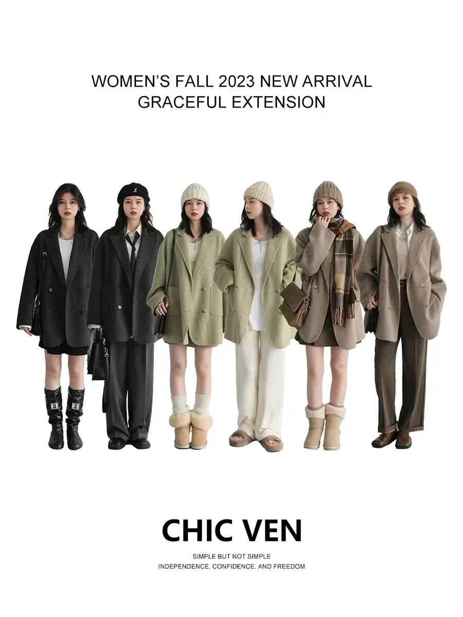 Женские шерстяные пальто chic ven - Фотография_3