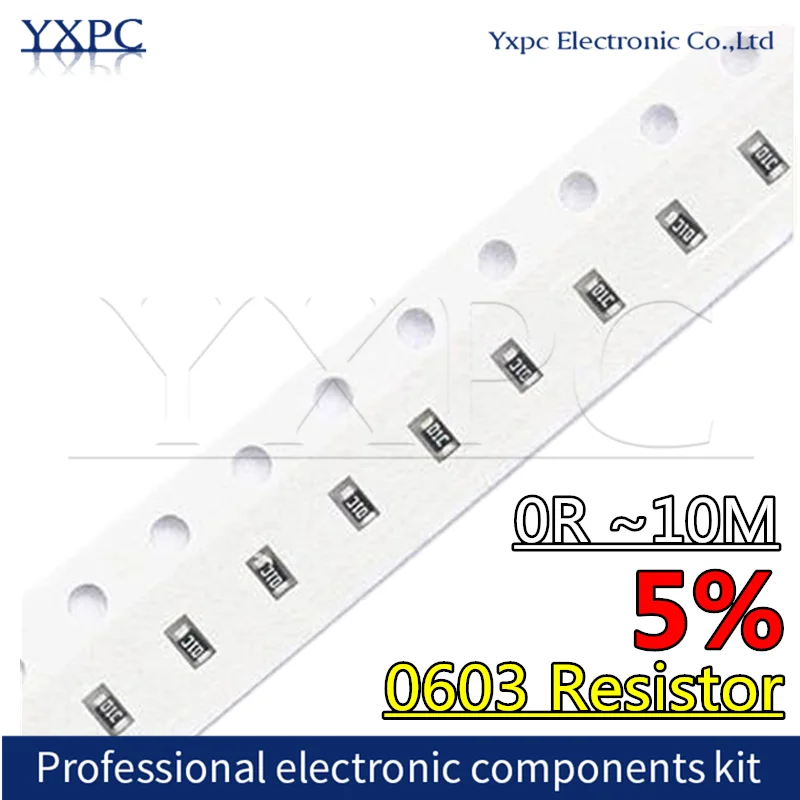5% smd резистор 0r ~ 10m 1/10w 0 1 10 0603 100 150 220 ом 1k 330 k 2