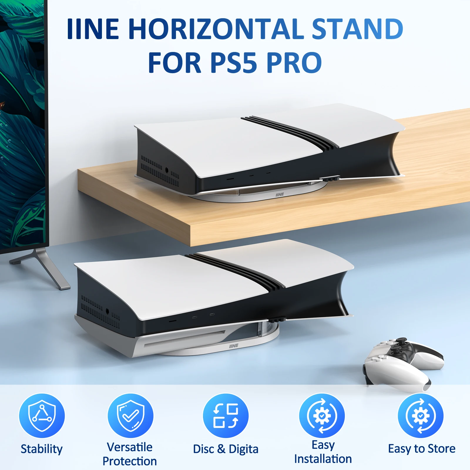 Горизонтальная подставка iine для ps5 pro/стабильность - Фотография_2