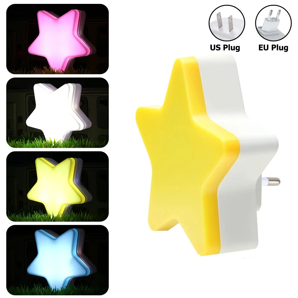 Led ночные огни мини милые звезды