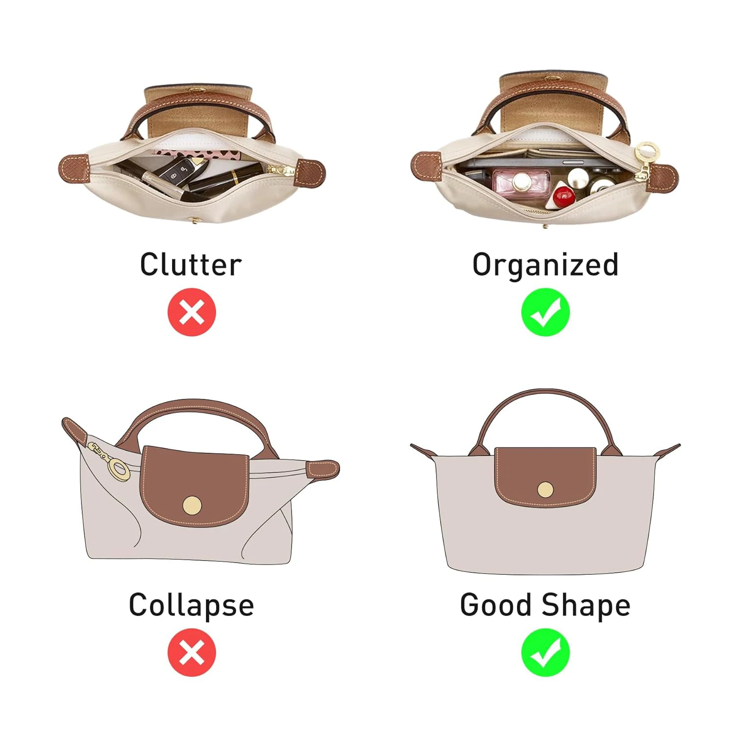 Органайзер для сумок longchamp mini le pliage - Фотография_4