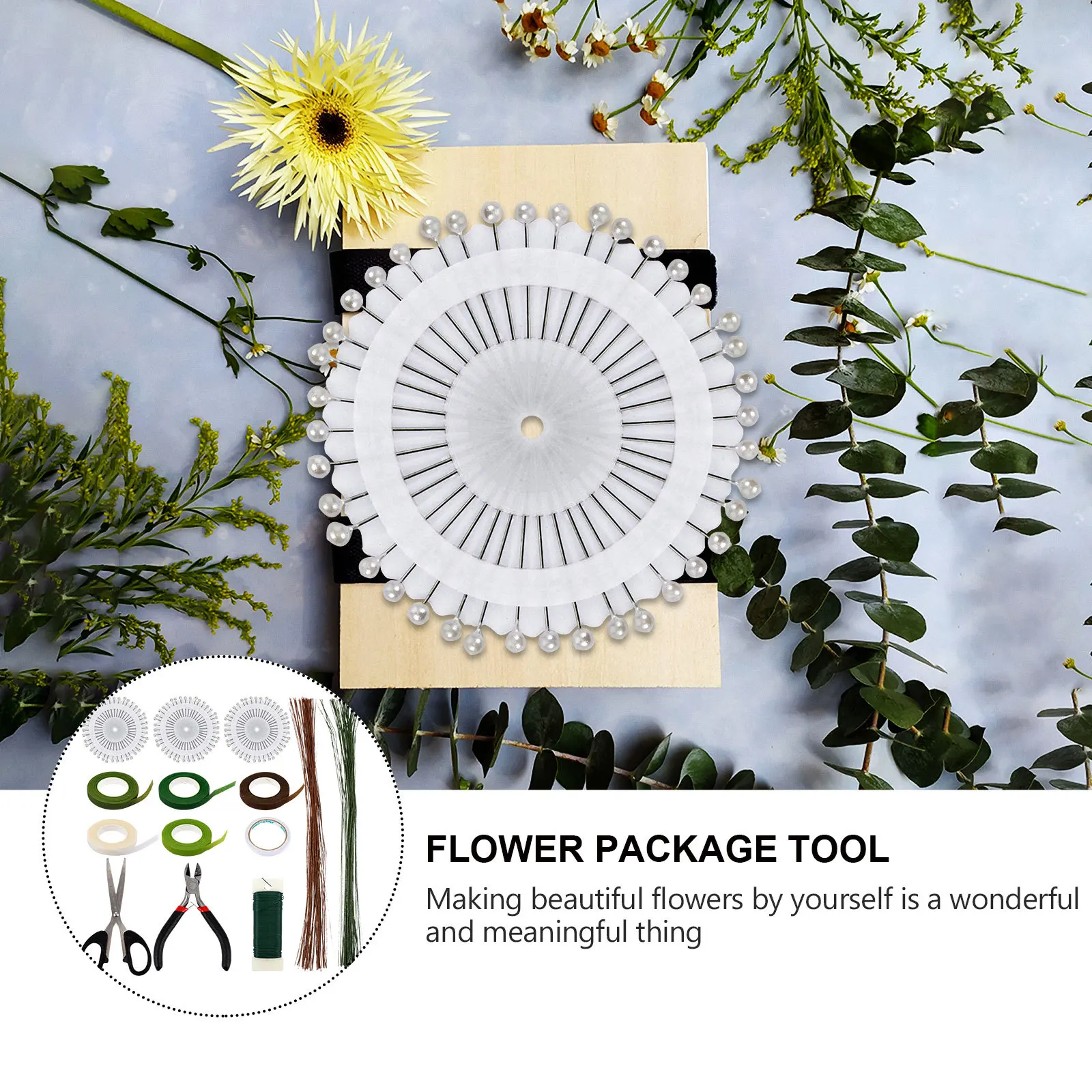 1 комплект инструментов для упаковки цветов с двухсторонней лентой - Фотография_3