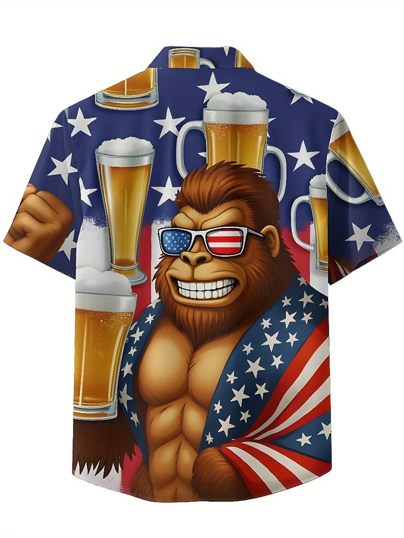 Мужские гавайские рубашки больших размеров sasquatch drinking beer - Фотография_4