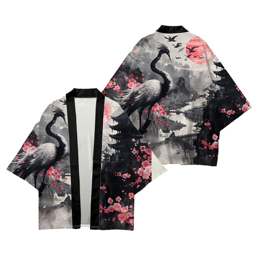 Nine tailed fox demon printed kimono - Фотография_2