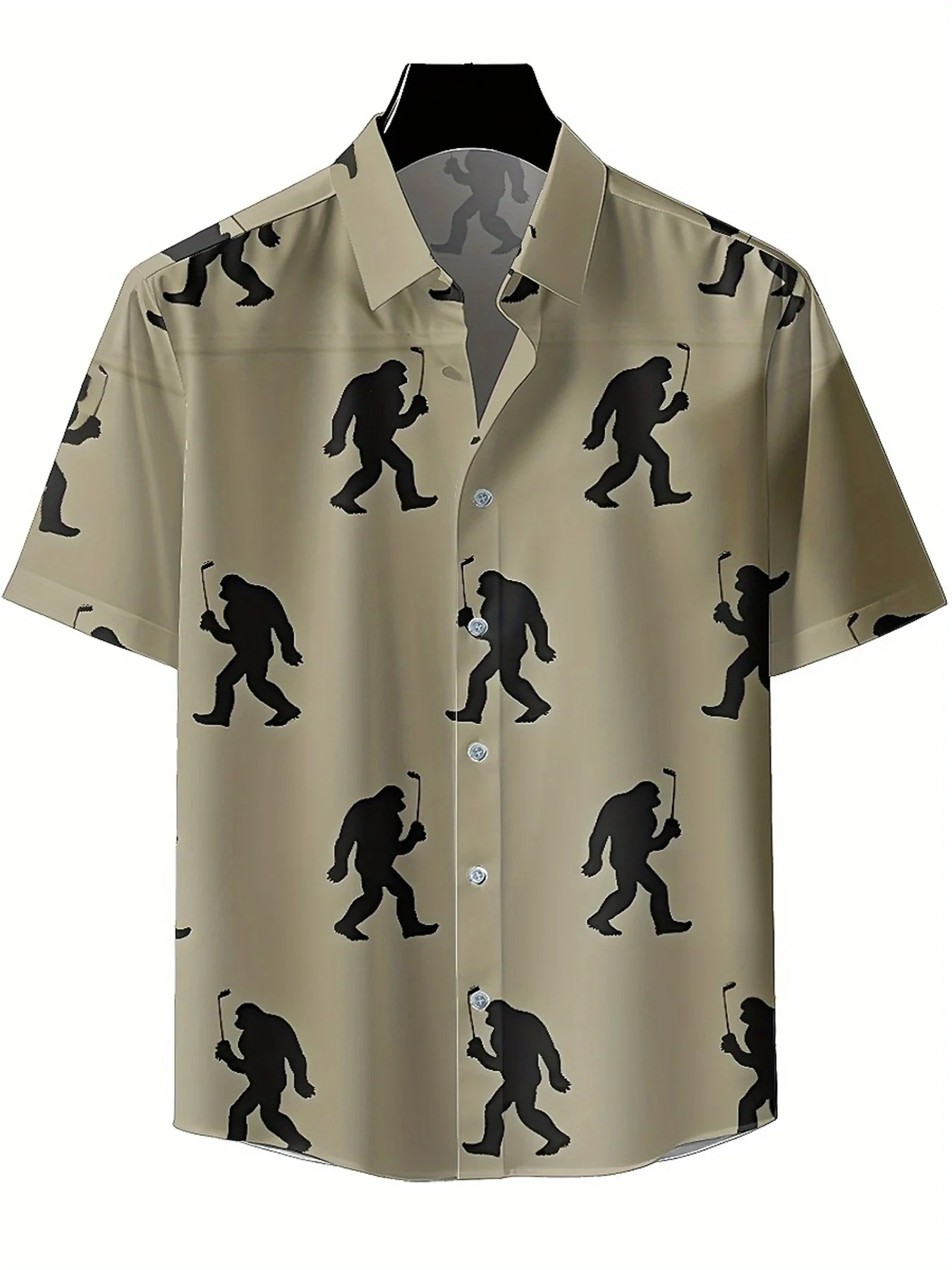 Мужские гавайские рубашки больших размеровsasquatch golfing pattern - Фотография_4
