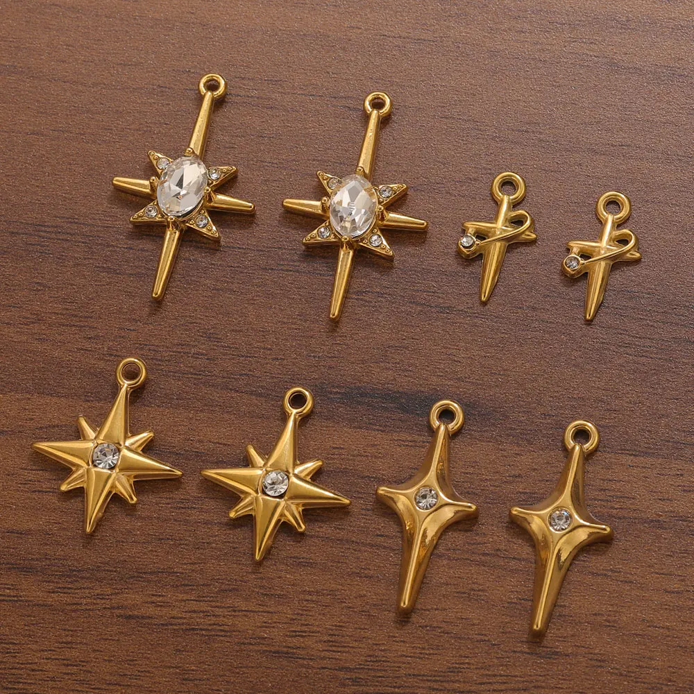 Подвески в виде звезды из нержавеющей стали с цирконием - Фотография_6
