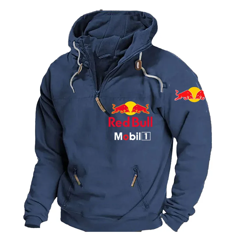 Мотоциклетная куртка с логотипом red bull и капюшоном