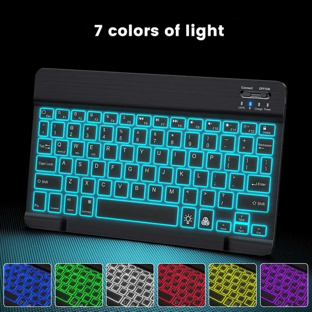 Красочная подсветка rgb-подсветка bluetooth-клавиатура-мышь для ipad - Фотография_2