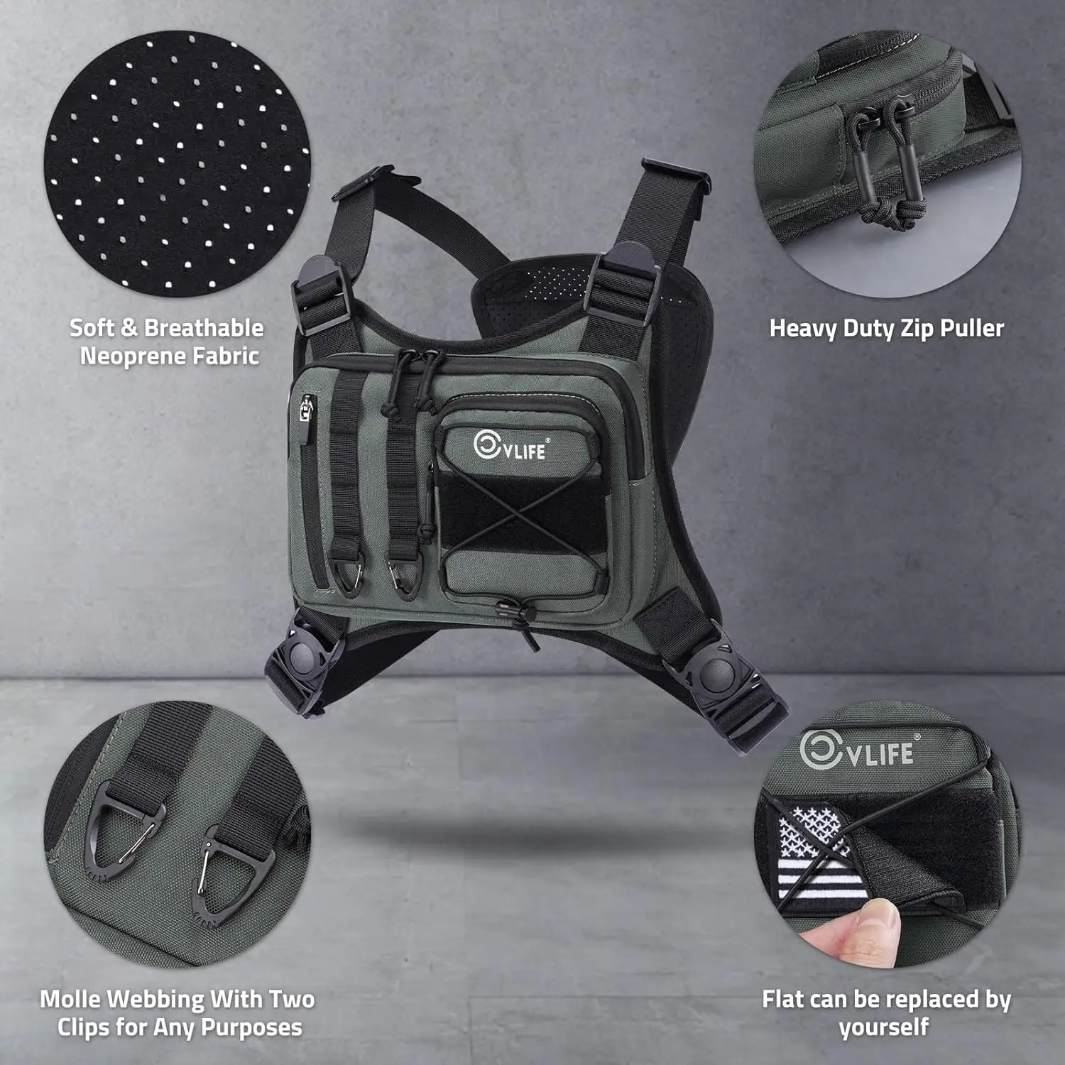 Мужская нагрудная сумка cvlife для улицы - Фотография_4