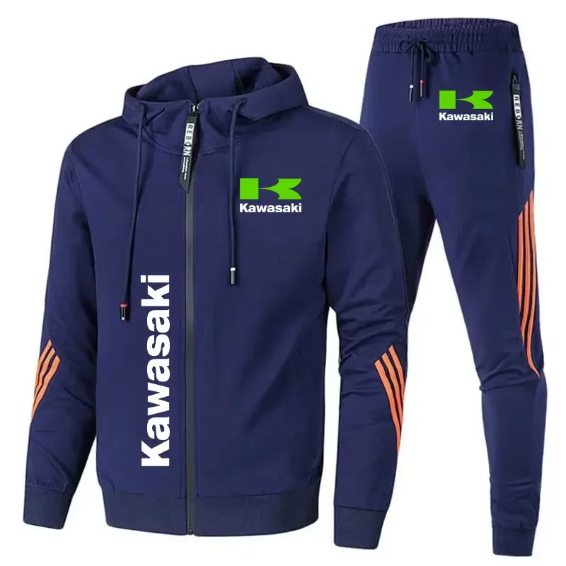 Мужской комплект брюк с капюшоном kawasaki motorcycle racing team - Фотография_4