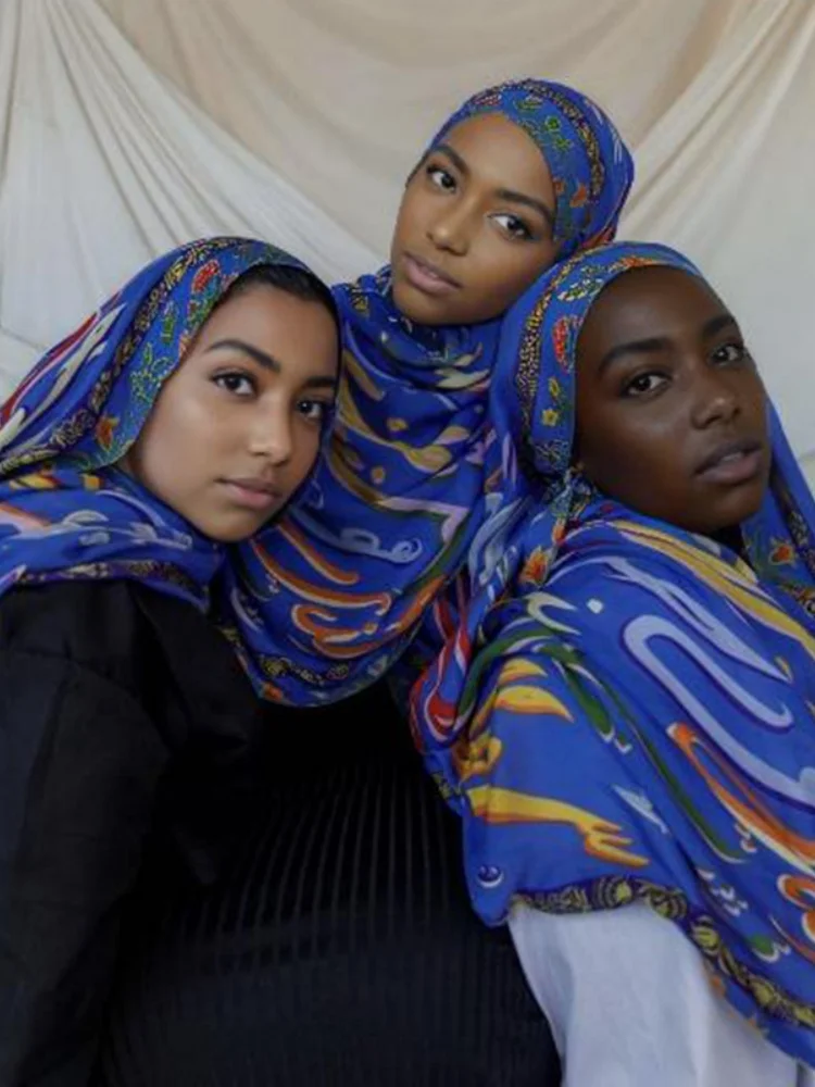 1pcs new watercolor print hijab - Фотография_2