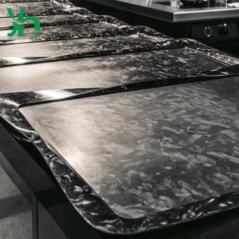 Круглый поднос из углеродного волокна 3k - Фотография_6