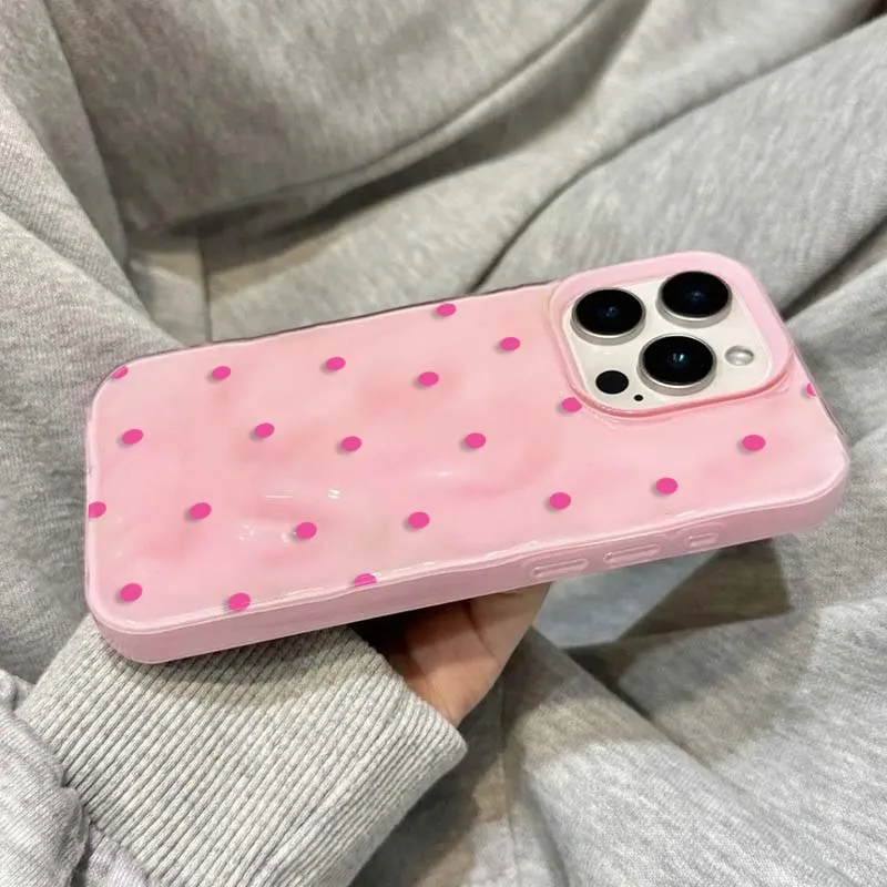 Черный, белый, синий чехол в горошек для iphone 11 - Фотография_6