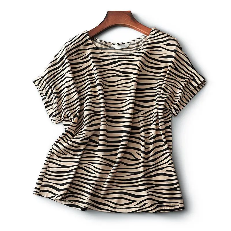 Модная блузка с круглым вырезом и леопардовым принтом в корейском стиле - Фотография_6