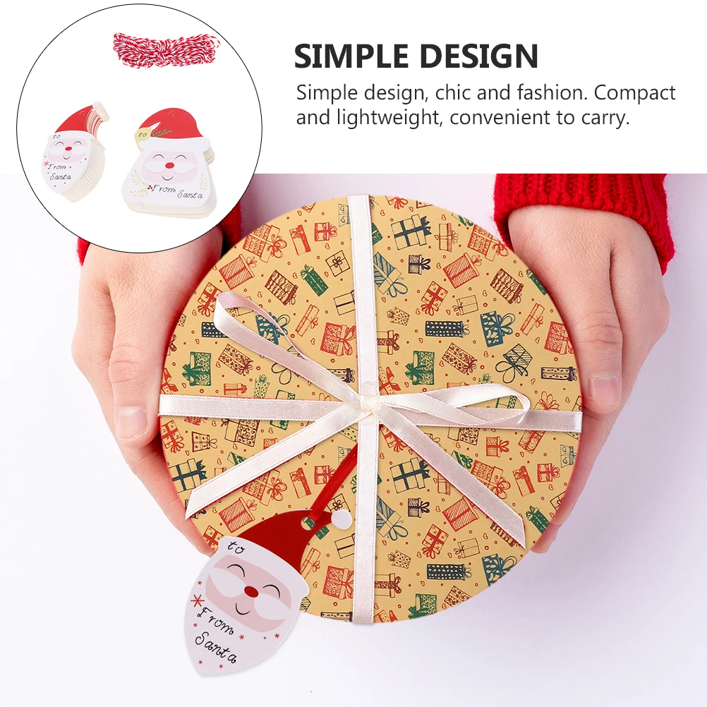 Рождественские подвесные бирки из крафт-бумаги санта-клауса