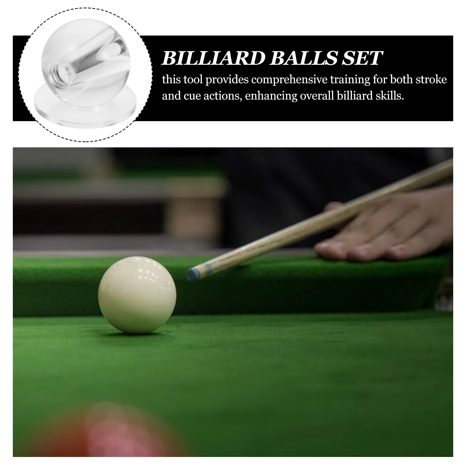 Прозрачный бильярдный кий с отверстием для мяча - Фотография_2