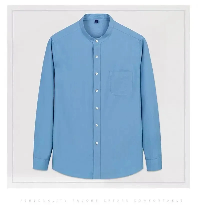 Полосатая рубашка-стойка - Фотография_3