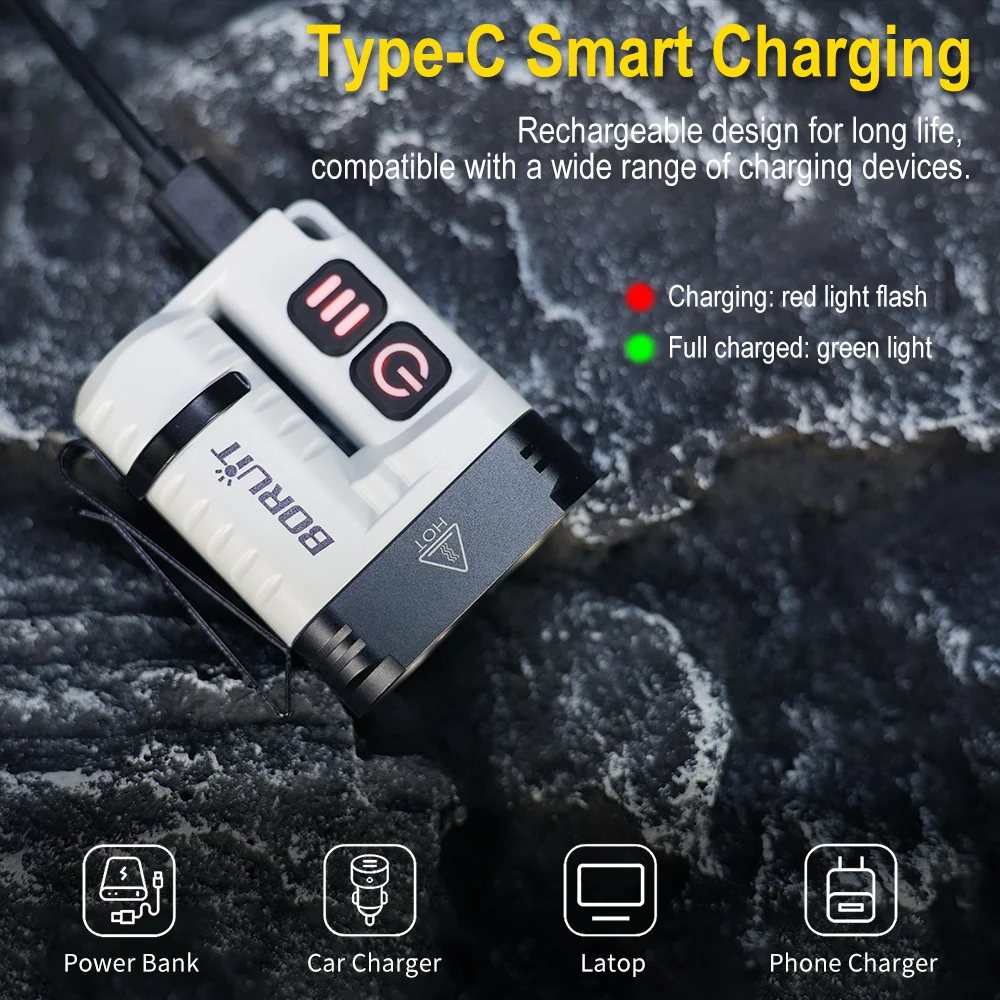 Boruit u6 светодиодный фонарик-брелок - Фотография_5