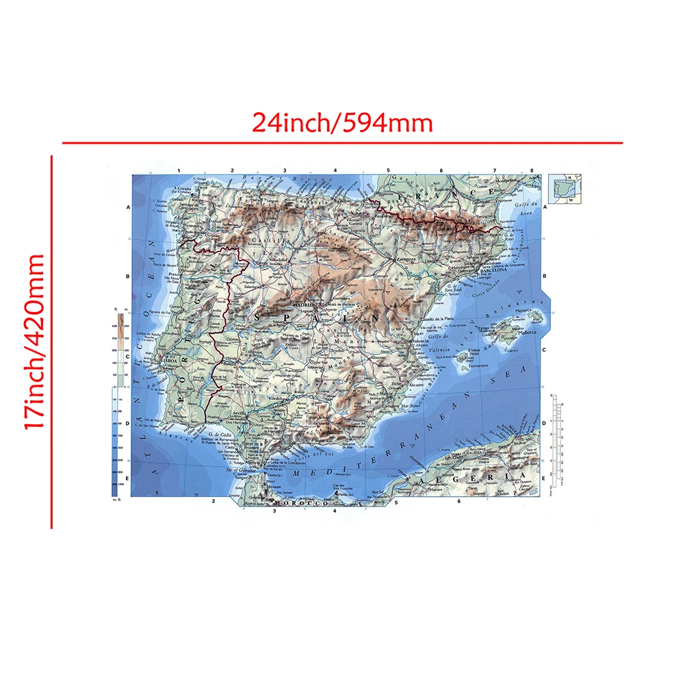 Карта испании 59*42 см в испанском стиле - Фотография_4