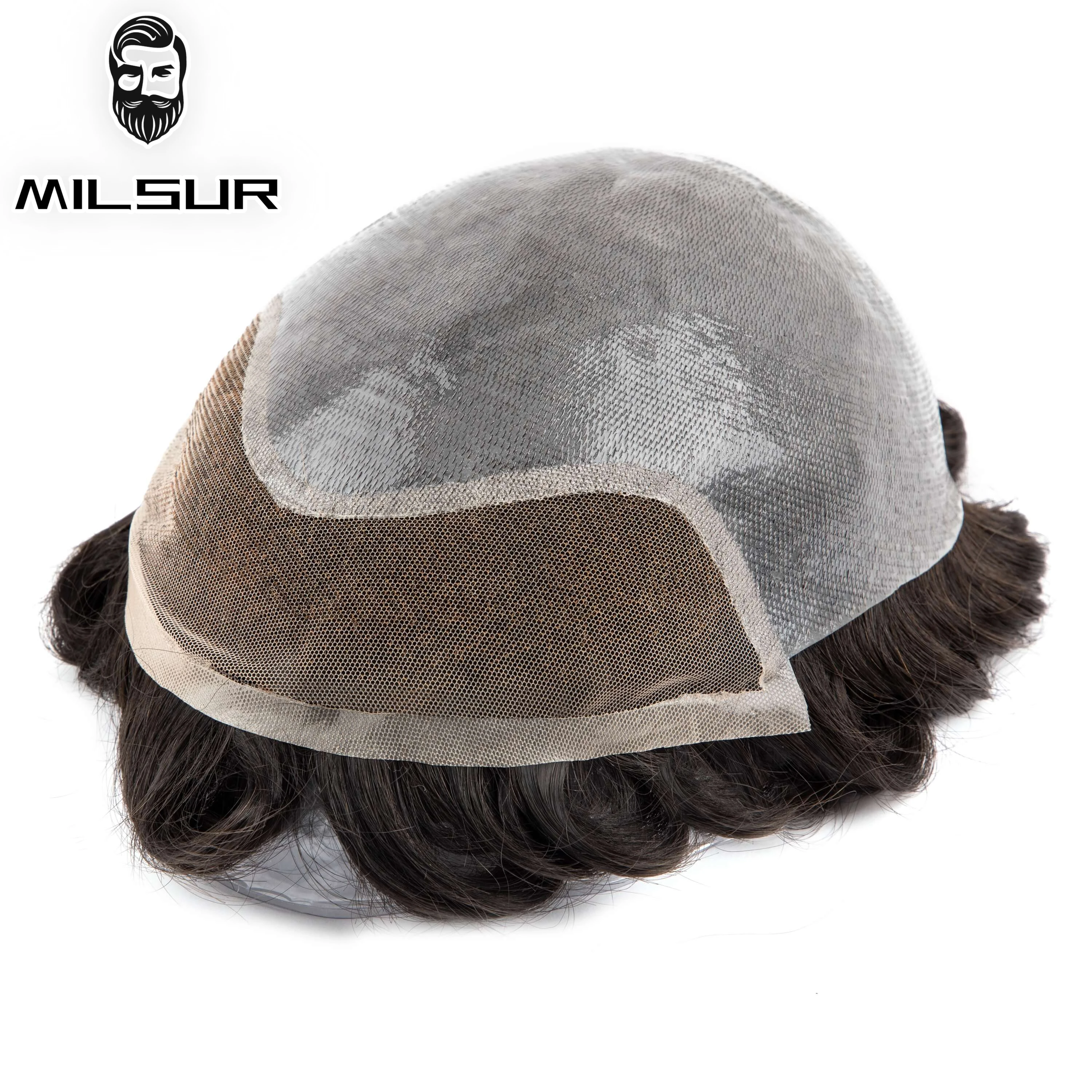 Мужской парик bio- toupee с v-образным вырезом 0