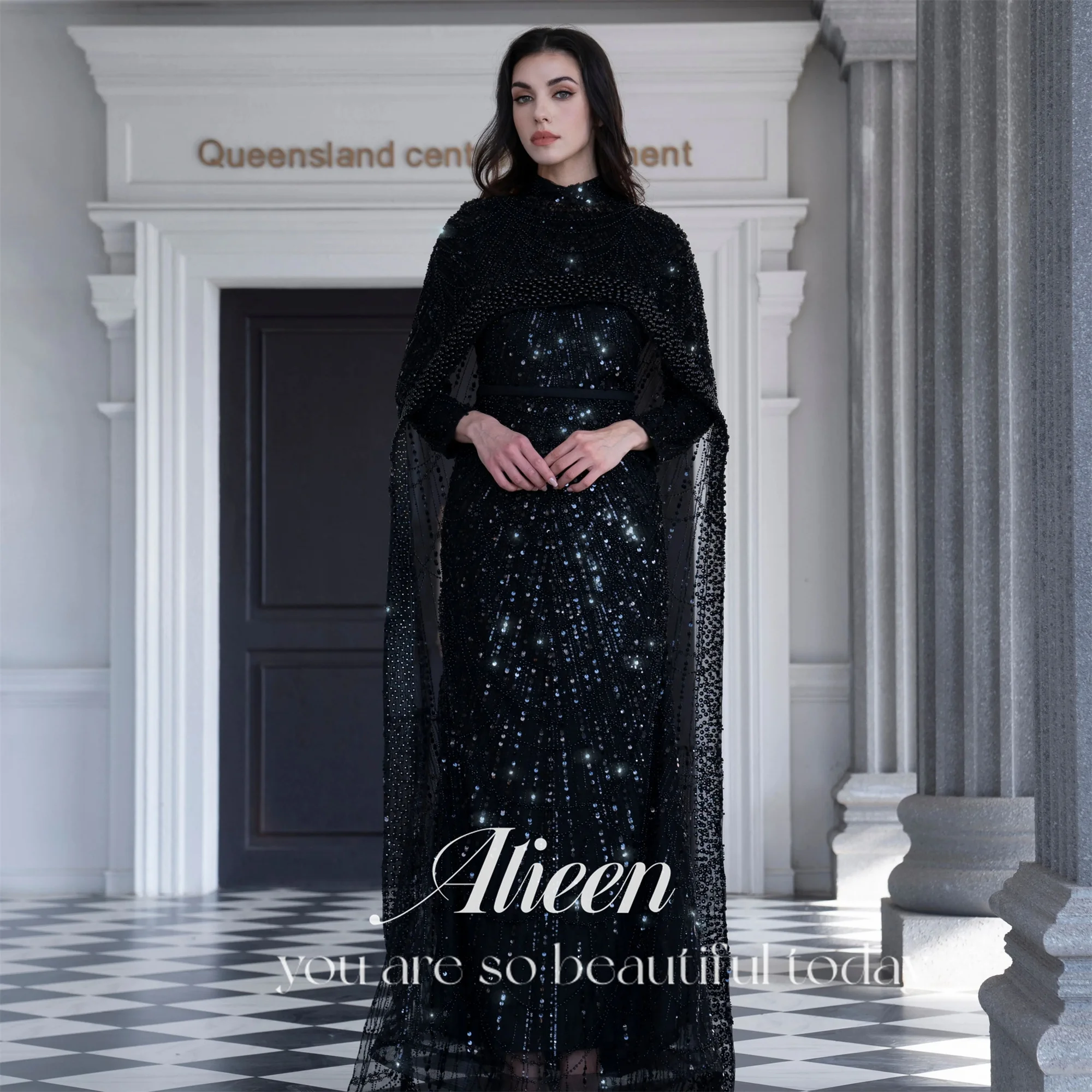 Aileen женское вечернее платье ручной работы с бусинами - Фотография_3