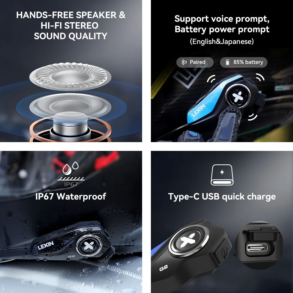 Lexin-g2p мотоциклетный шлем bluetooth-домофон - Фотография_3