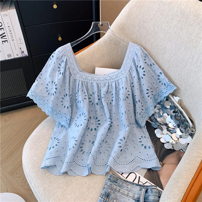 Летняя французская цветочная рубашка