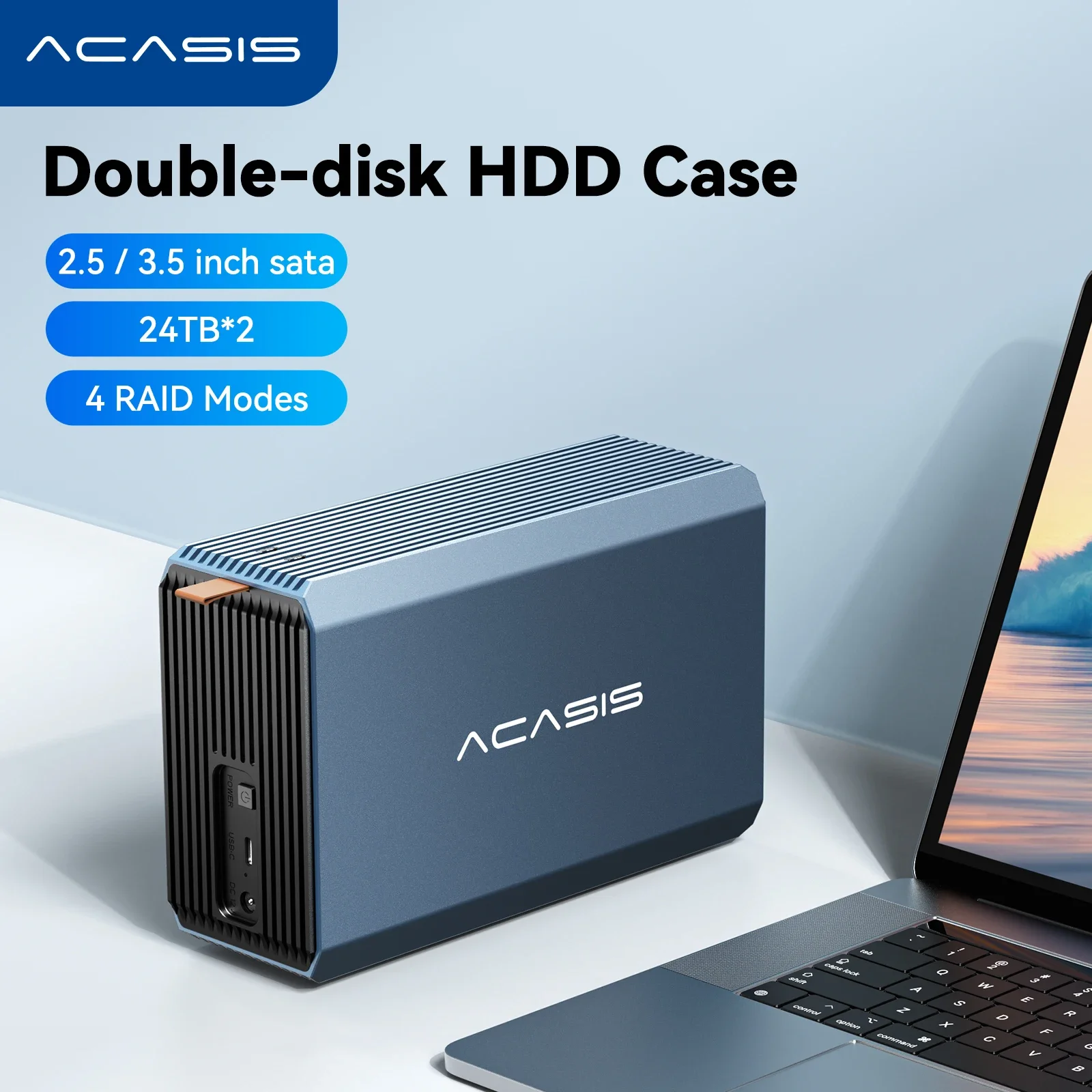 Корпус acasis dual bay hdd/ssd корпус 3