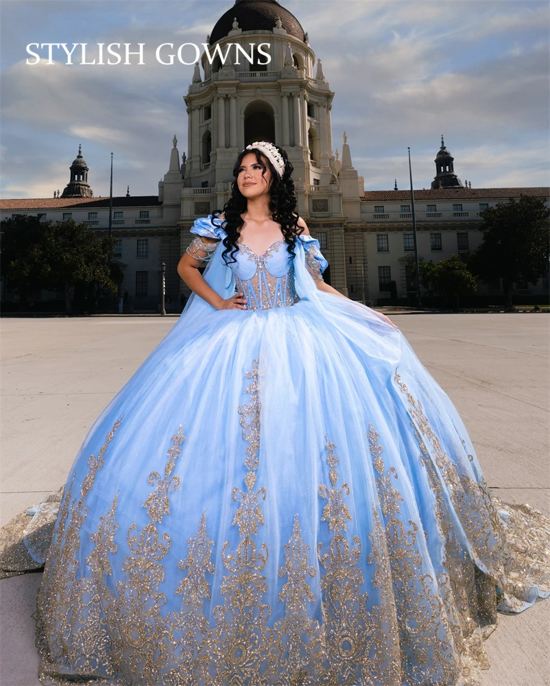 Синие платья quinceanera с кисточками