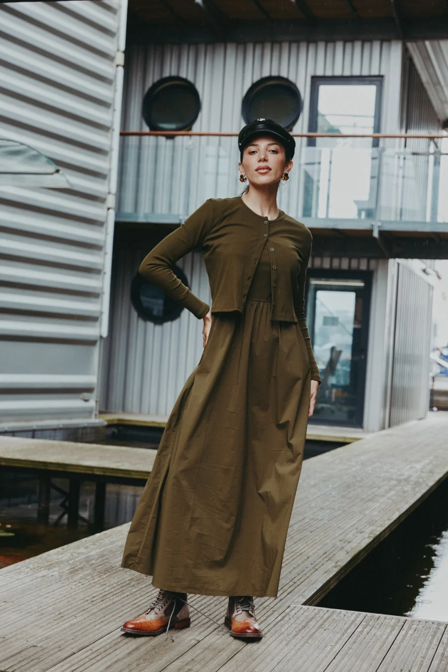 As aw25 лоскутное платье с круглым вырезом - Фотография_2