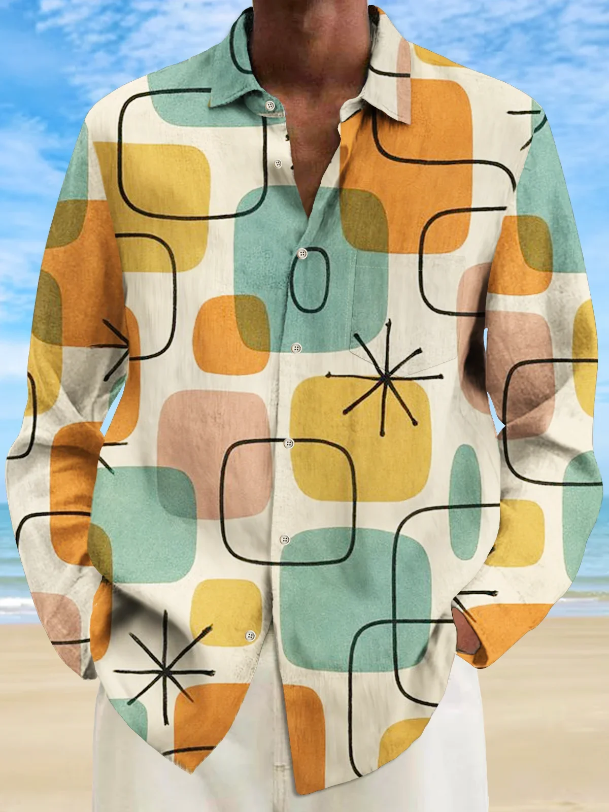 Мужская рубашка, гавайская праздничная - Фотография_5