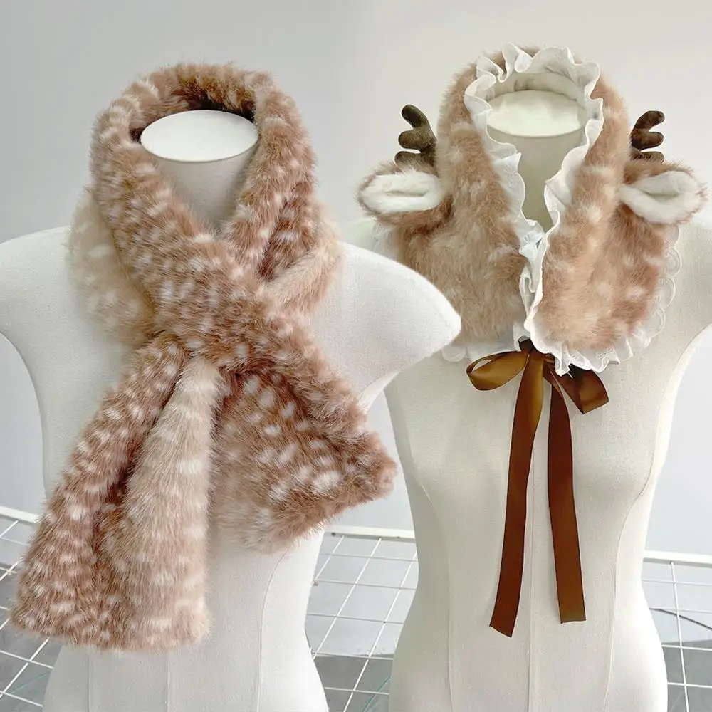 Рождественский плюшевый шарф с изображением лося