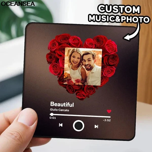 Индивидуальный музыкальный магнит на холодильник с рамкой - Фотография_2