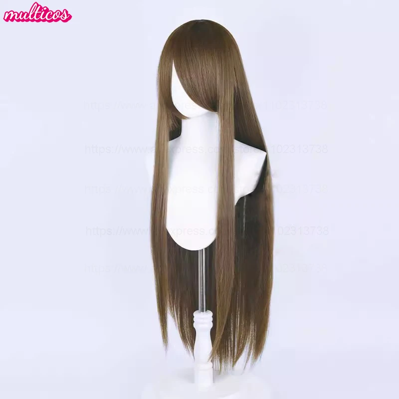 Высокое качество аниме 100 см длинный прямой парик для косплея черный - Фотография_3