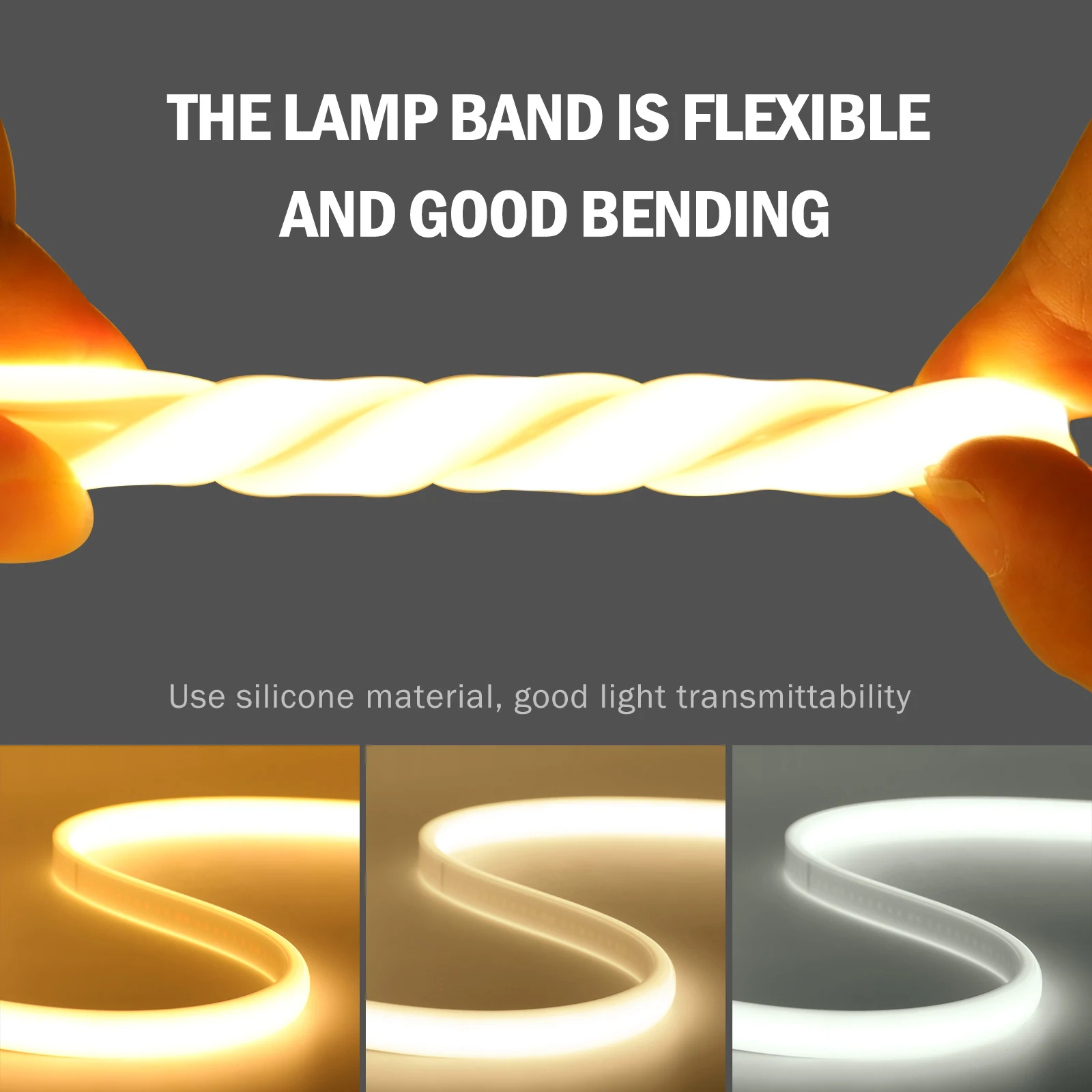 220v cob led strip light with switch/dimmer - Фотография_3