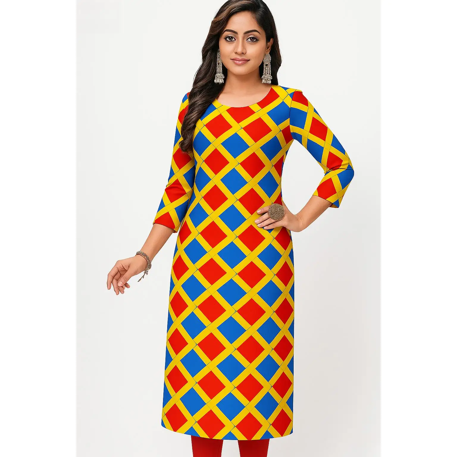 Платье kurt женское модное с длинными рукавами и прямой трубкой - Фотография_3