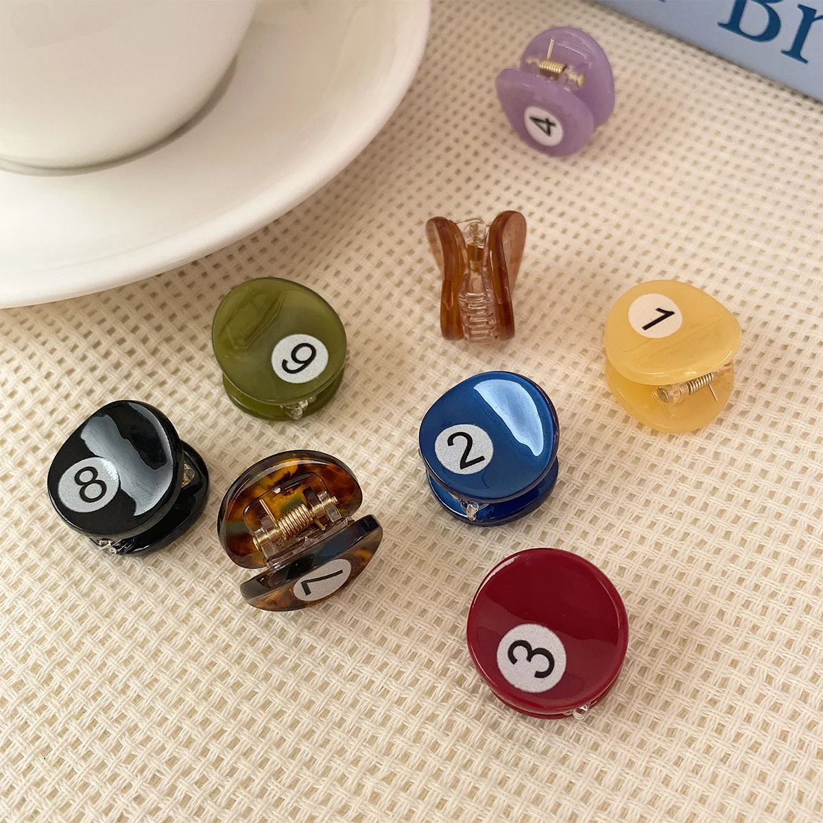 Новые 2 см мини-красочные бильярдные коготь для волос - Фотография_2