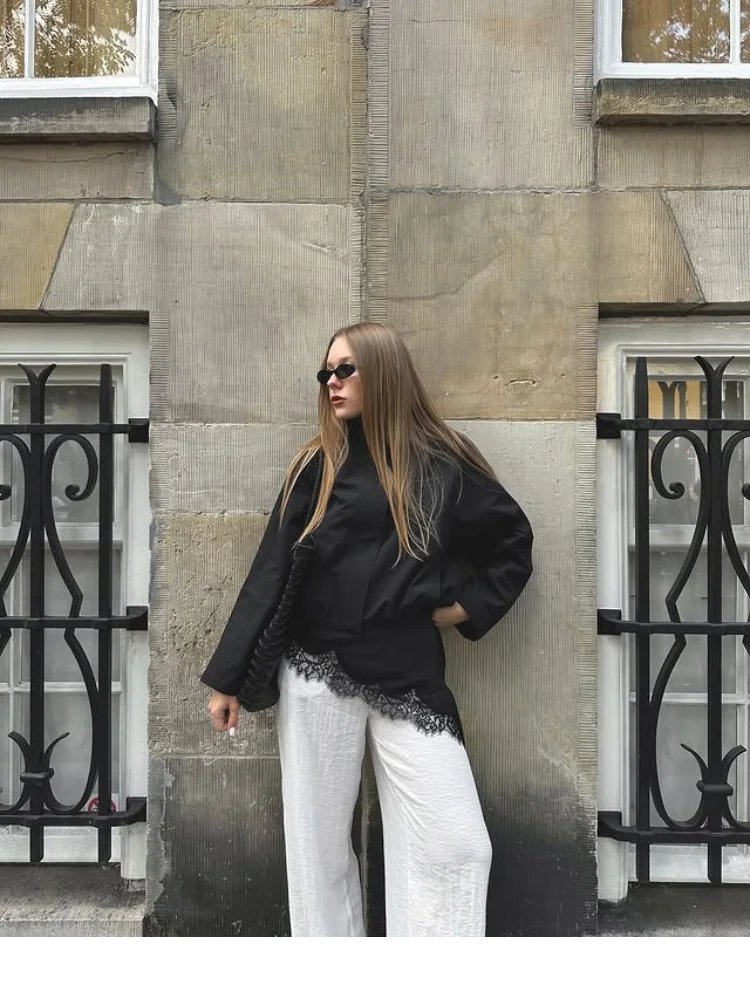 Повседневная закрытая однотонная куртка с завязками на талии - Фотография_6