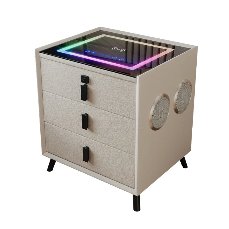 Современная роскошная умная прикроватная тумбочка серого - Фотография_6