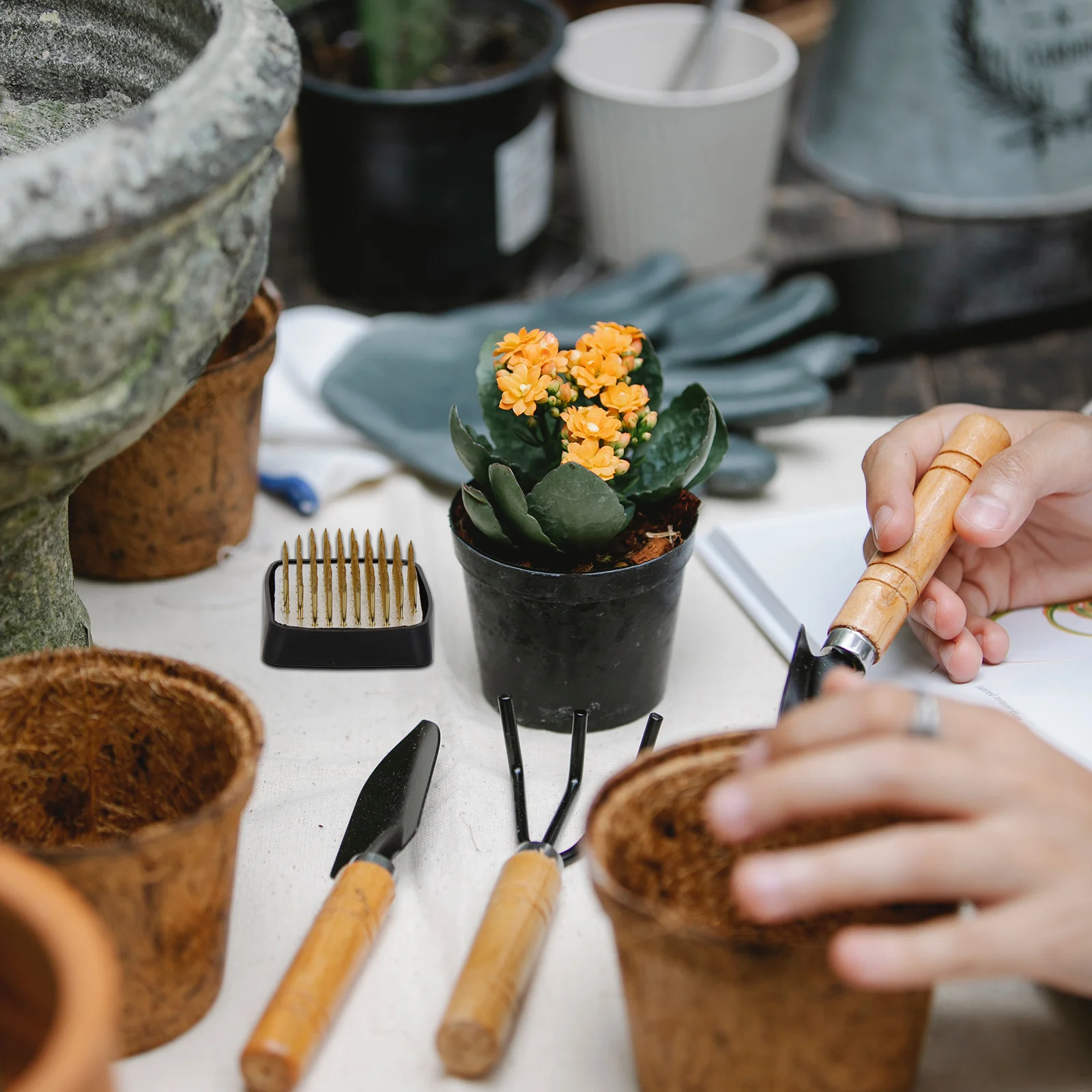 Медный игольчатый держатель для цветочной композиции - Фотография_2