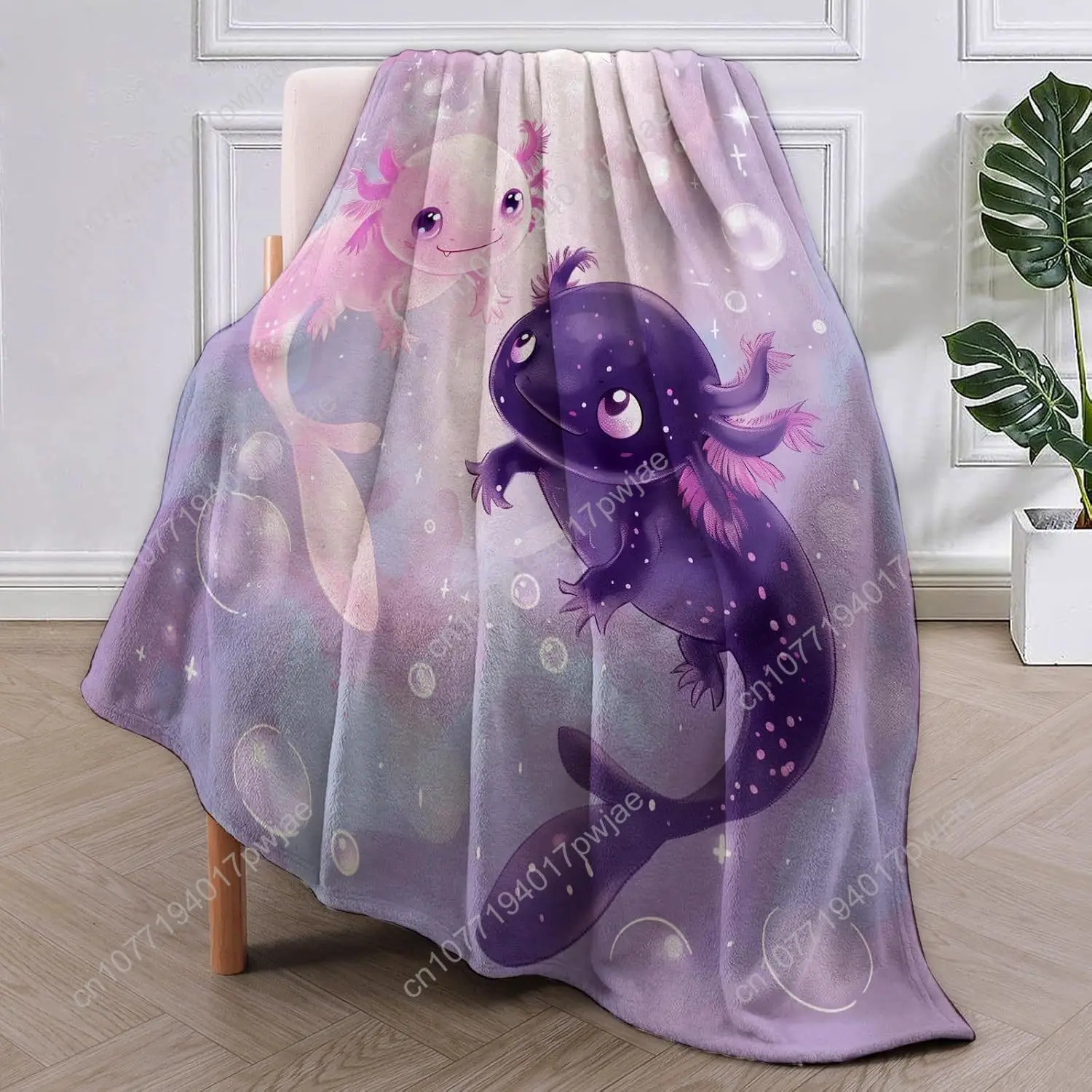 Одеяло axolotl, милые фланелевые одеяла axolotls - Фотография_2