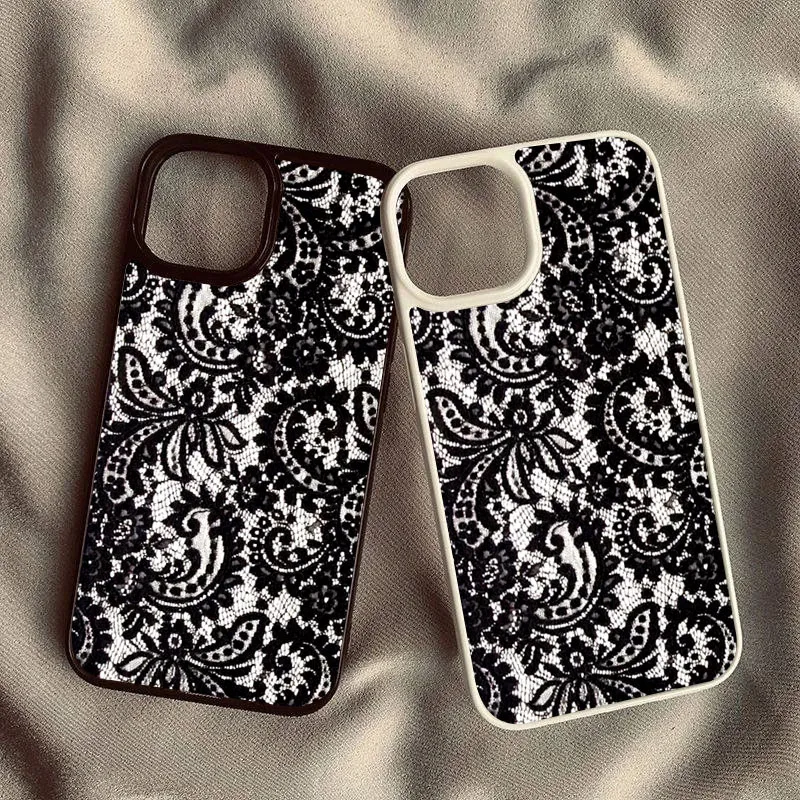 Черный чехол для телефона с кружевным