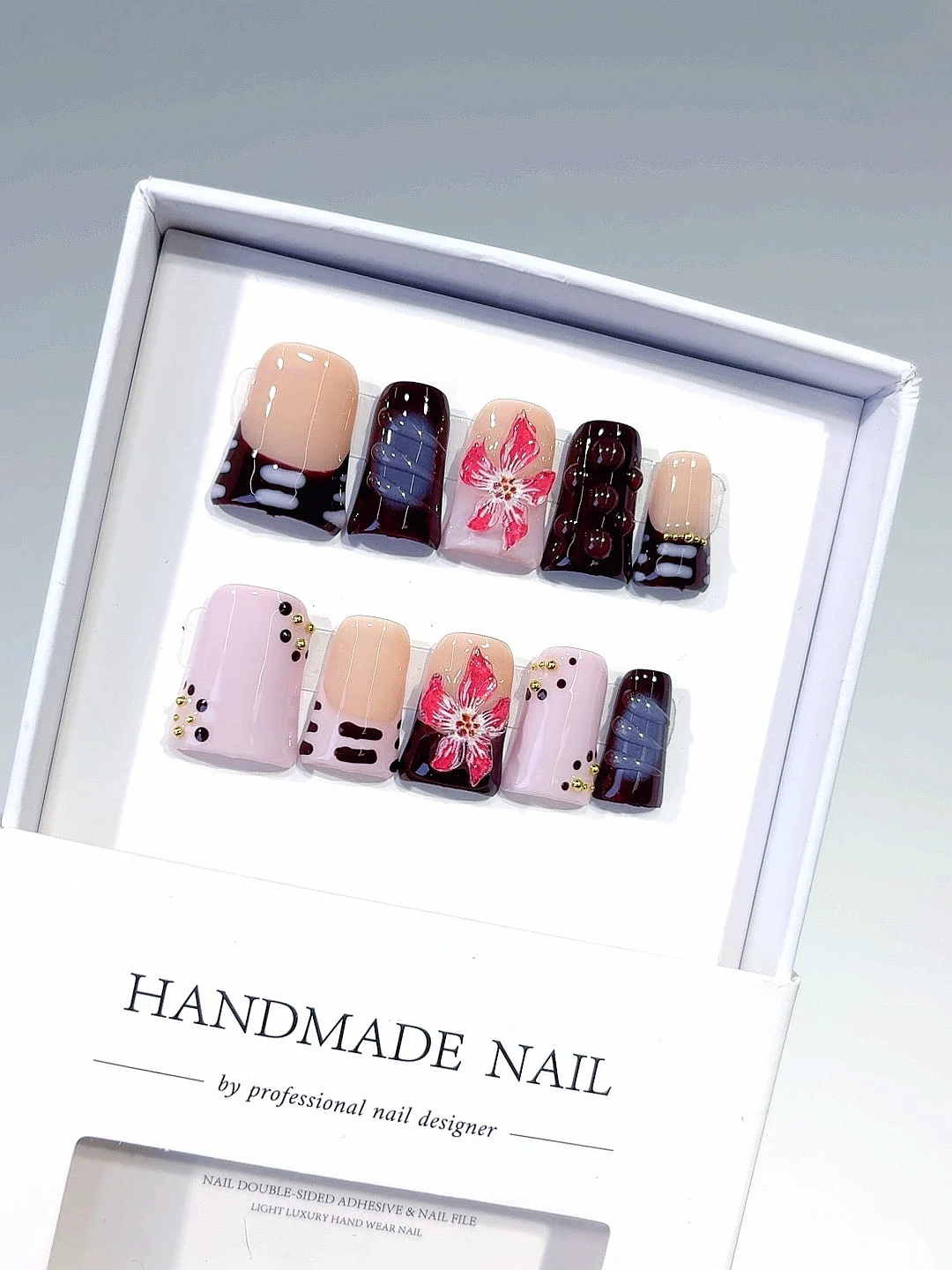 Розовый бордовый 3d цветочный горошек