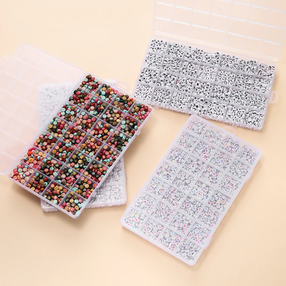 28 сеток, акриловые бусины с буквами a- z