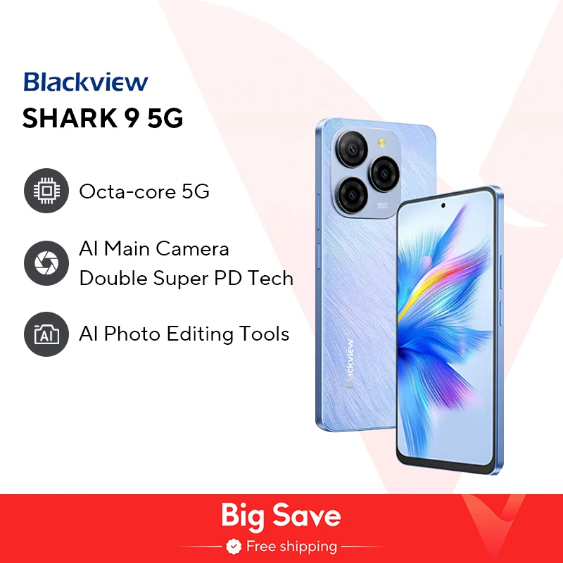 【мировая премьера】смартфон blackview shark 9 5g с дисплеем 6