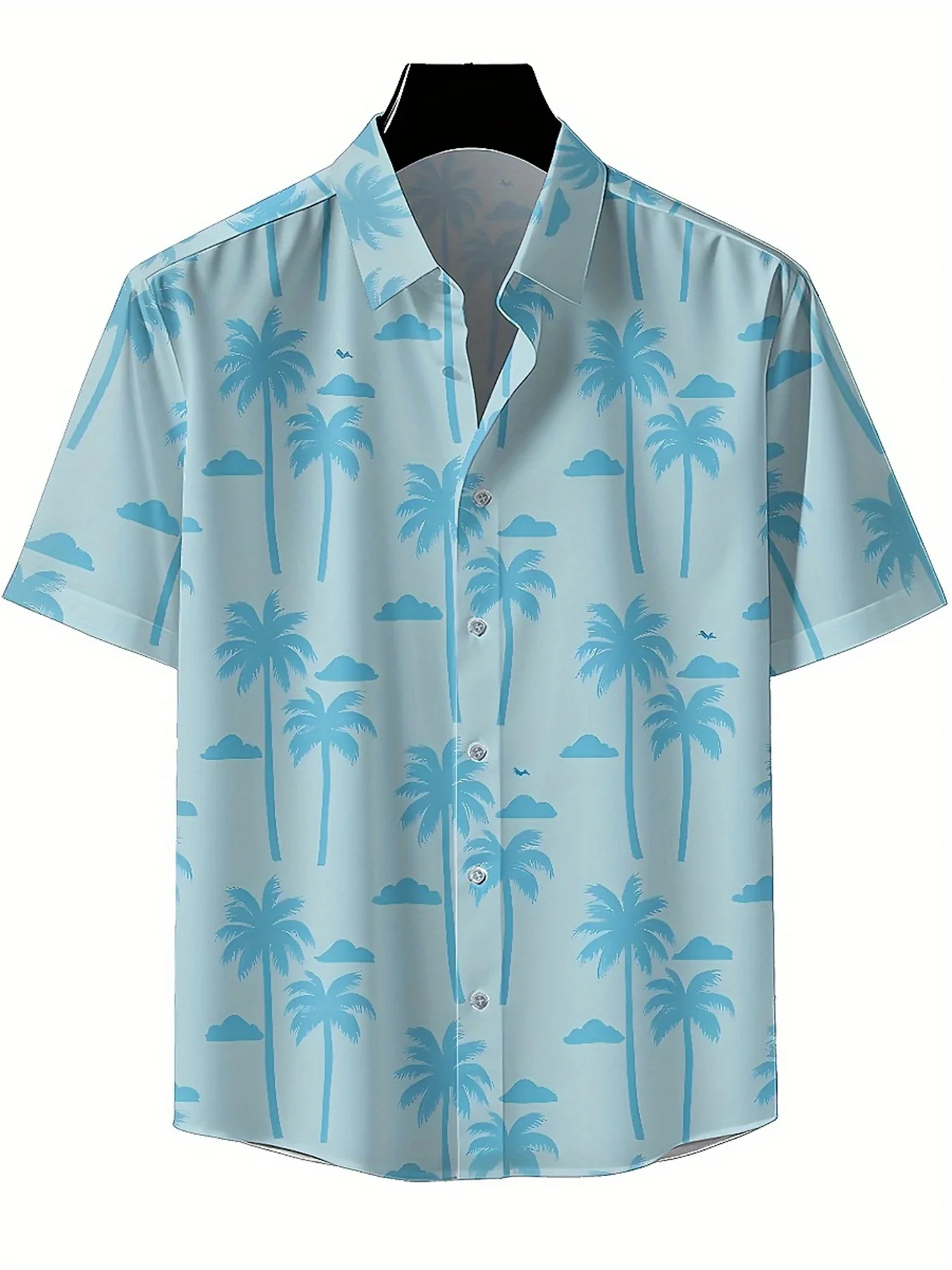 Мужские гавайские рубашки больших размеров с тропическим летним узором - Фотография_2